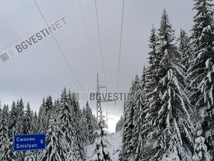 Скъсани електропроводи от снега оставиха без електричество населени места в Смолянско