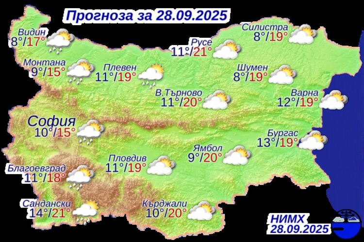 Облачна неделя в България