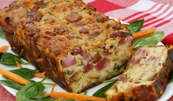 Солен кейк с праз и шунка